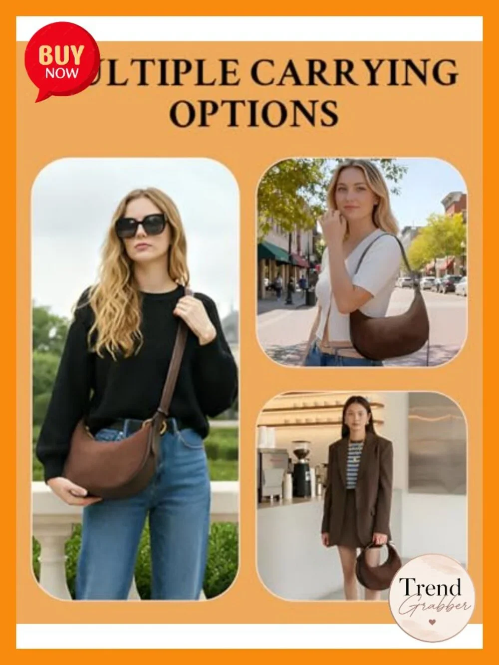Faux Suede Crossbody Bag Hobo Shoulder Purse with Adjustable Strap